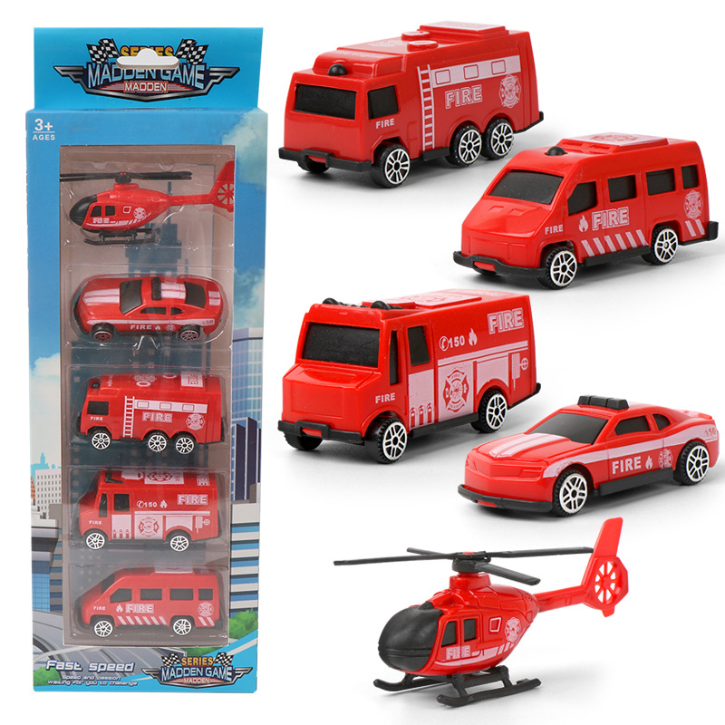Picture of Children's toy car suit boy back to force sliding car military tank armored vehicle fire truck engineering vehicle