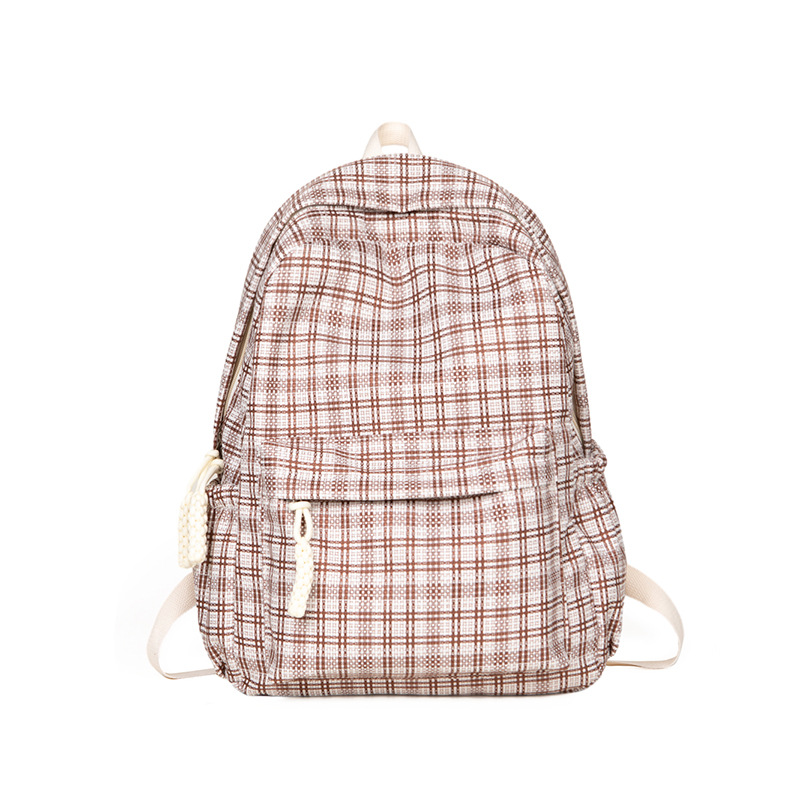Picture of College style Plaid schoolbag new Ruiying artistic high-looking middle school student backpack casual large capacity backpack