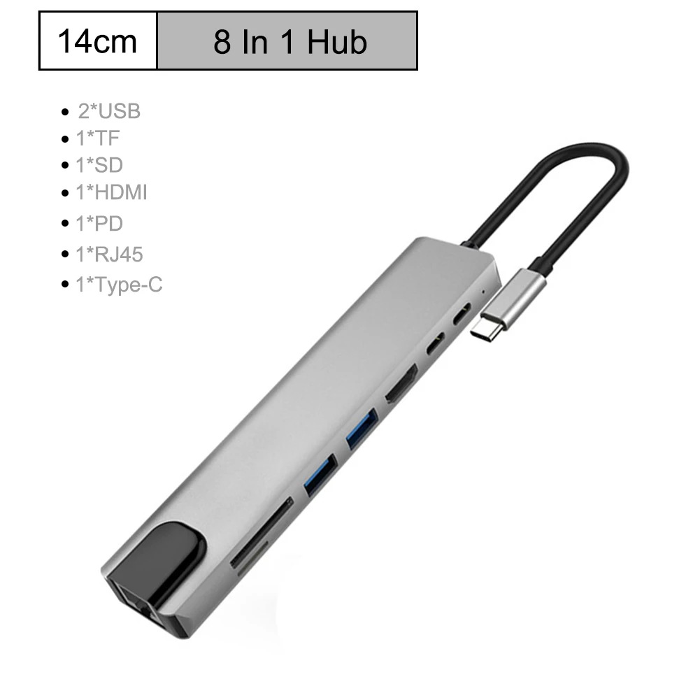 Picture of Cross-border Typec expansion dock 8 in one belt USB multi-port docking station multi-function usb hub wholesale