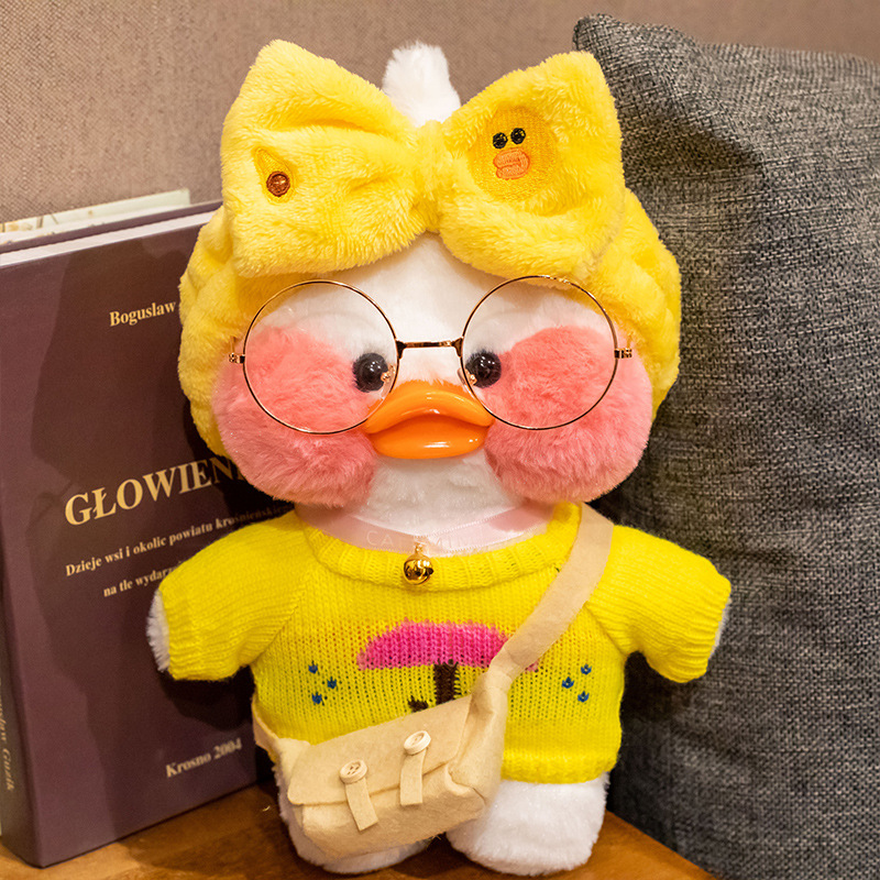 Picture of White ins Cyber Celebrity Hyaluronic Acid Duck Little Yellow Duck Plush Toy Hand Warming Pillow Doll Birthday Gift