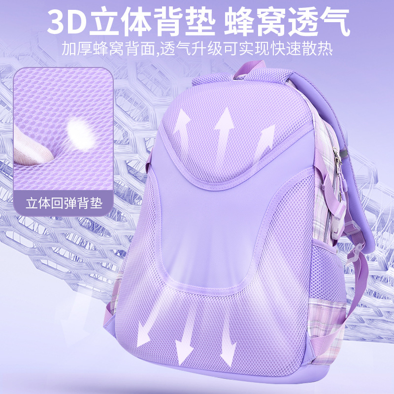 Picture of Primary school student schoolbag Grade One Two Three to six burden reduction children's schoolbag new spine protection waterproof girls' backpack