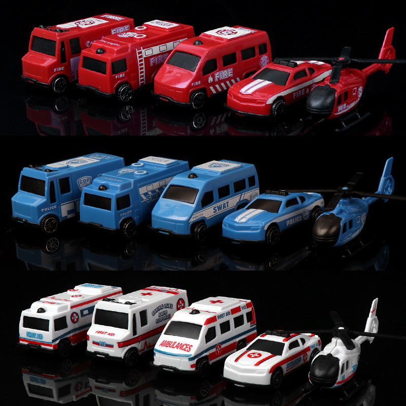 Picture of Children's toy car suit boy back to force sliding car military tank armored vehicle fire truck engineering vehicle
