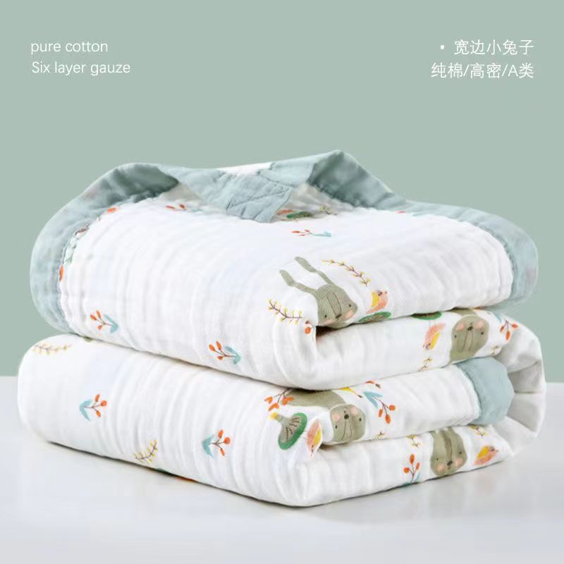 Picture of Six-layer gauze cotton children's quilt cartoon printing baby bath towel thick absorbent factory wholesale summer quilt