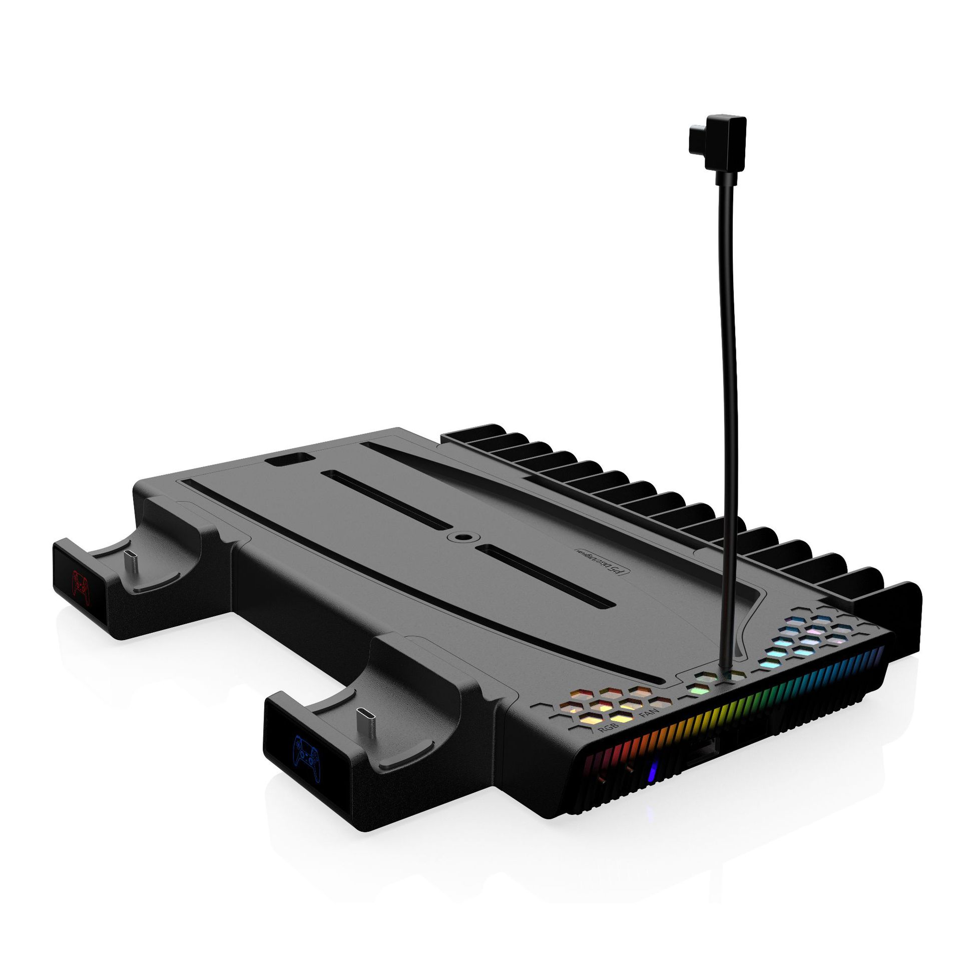 Picture of PS5Slim multi-function bracket base PS5 handle double-seat charger with earphone storage rack bracket accessories DZ505
