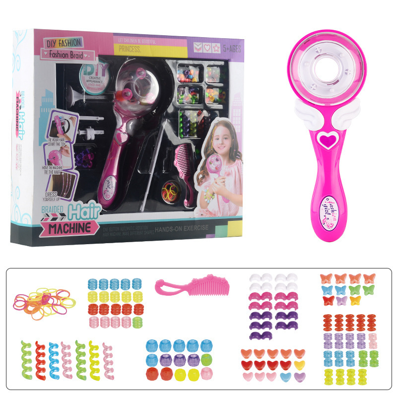 Picture of TikTok Explosions Electric Hair Weaver DIY Variety Girl Makeup Hair Accessories Toy Set Play House Girl Toy