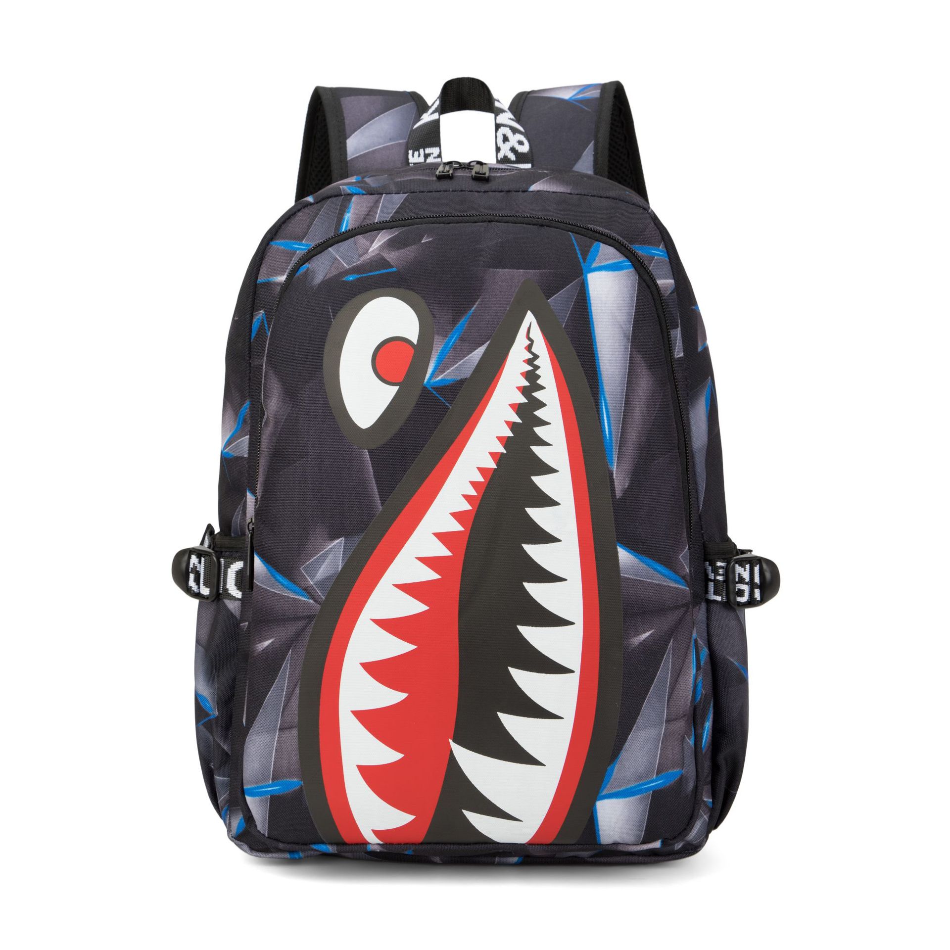 Picture of Cross-border Oxford Shark Schoolbag Primary School Grade 4, 5 and 6 Large Capacity Backpack Personalized Simple Backpack for Men
