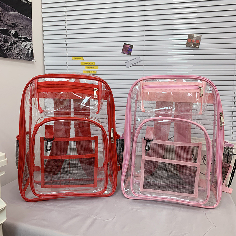 Picture of Cross-border explosions transparent backpack Amazon wholesale export waterproof PVC bag large capacity [selling]]