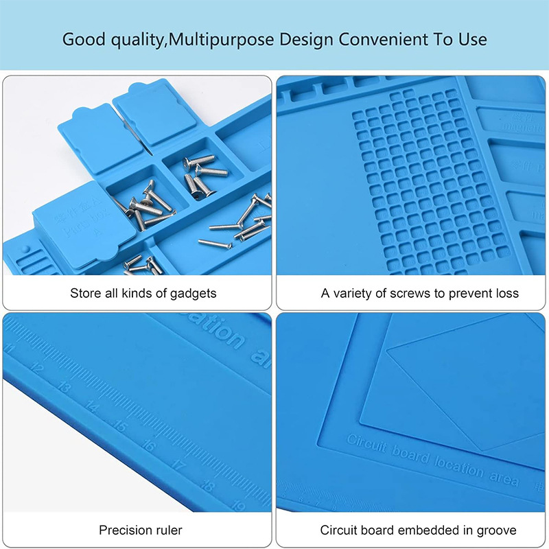 Picture of S160 computer mobile phone repair workbench heat insulation pad high temperature resistant silicone pad with magnetic hot air gun welding table