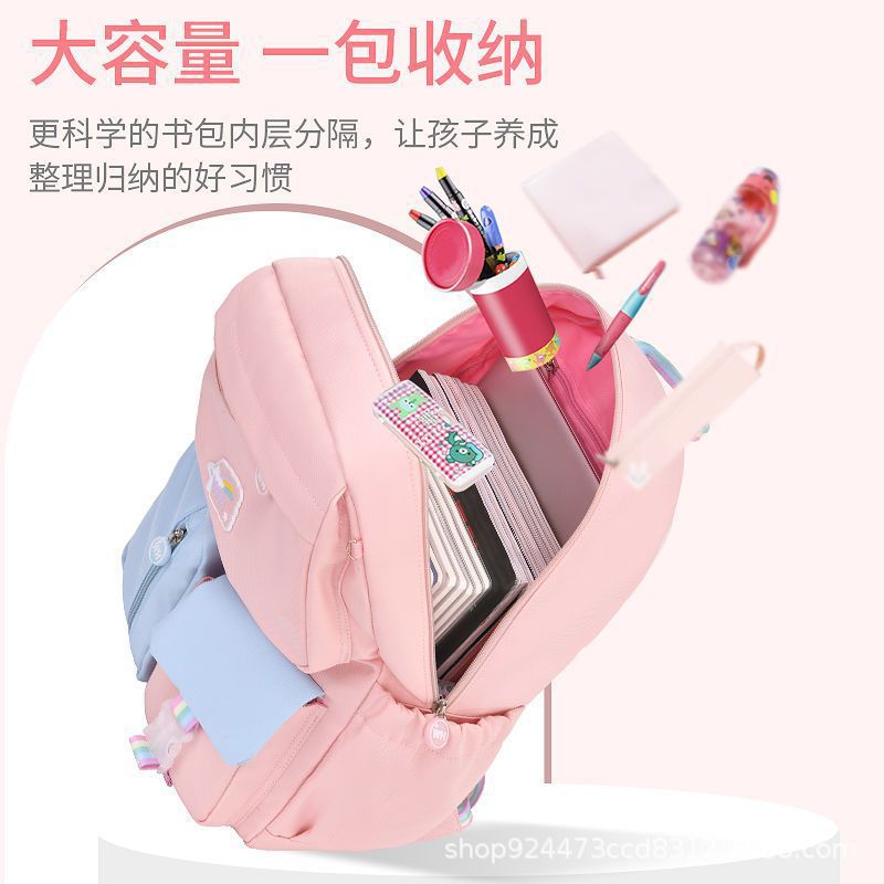Picture of New Ins Style Primary School Bag Cute Men and Women Burden-Reducing Spine Protection Universal Large-Capacity Kidsren's Backpack