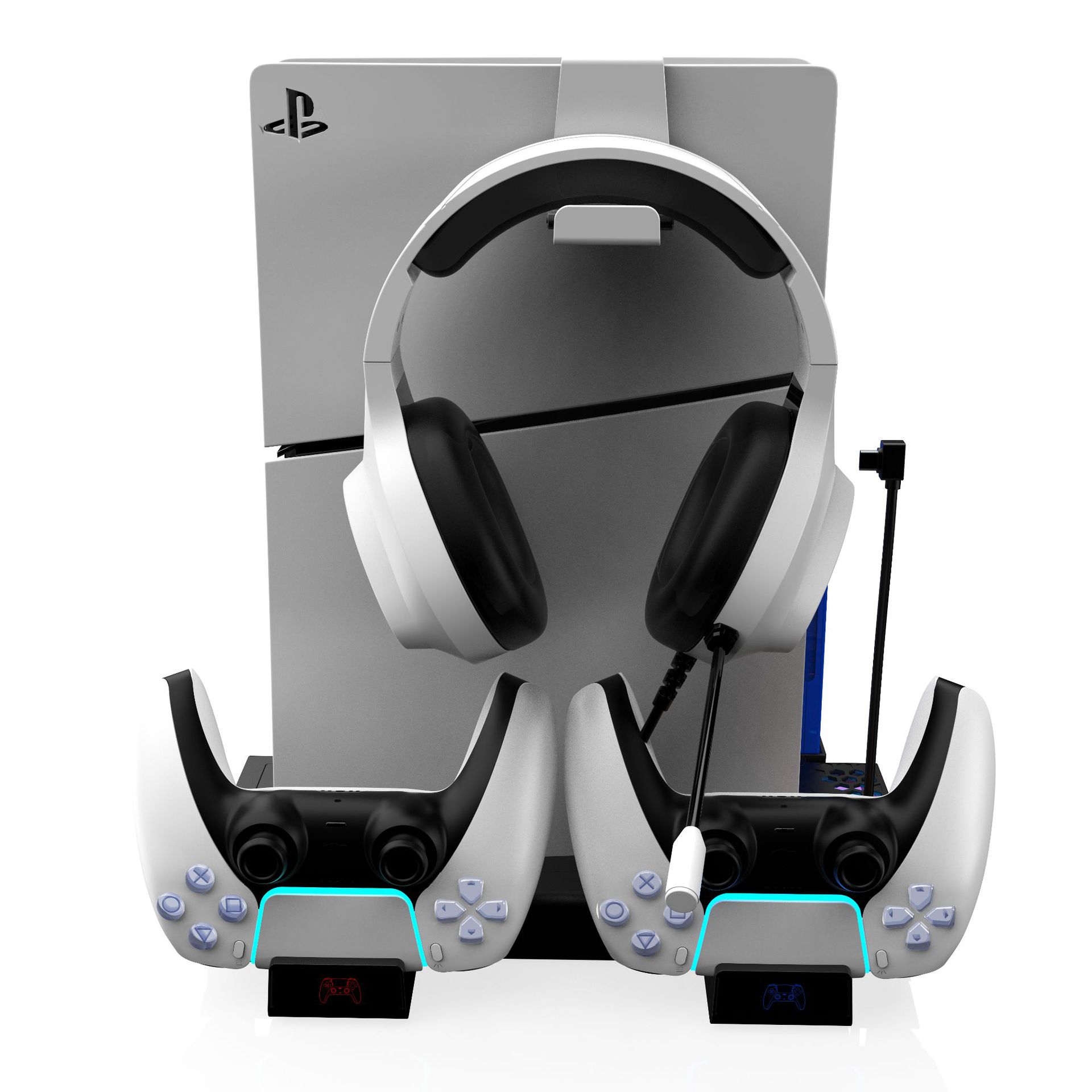Picture of PS5Slim multi-function bracket base PS5 handle double-seat charger with earphone storage rack bracket accessories DZ505