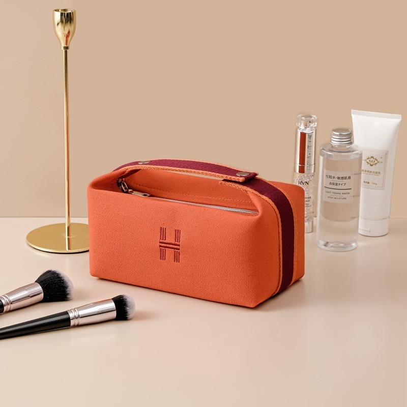 Picture of Ins Style High-Looking Cosmetic Bag Women's Portable Multi-Functional Canvas Cosmetics Bag Large Capacity Simple Waterproof Toiletry Bag