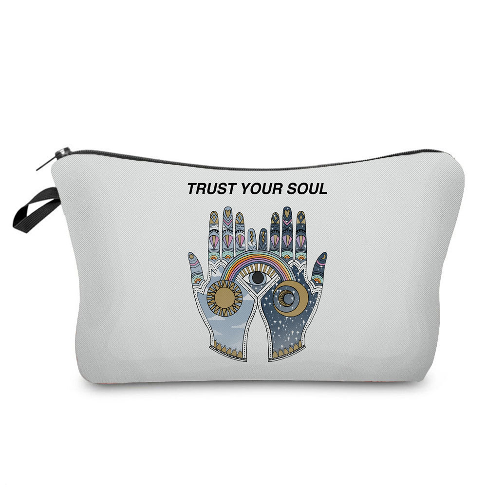 Picture of Factory Direct geometric printing cosmetic bag simple pattern wash bag portable travel cosmetics storage bag