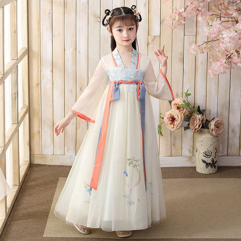 Picture of Girls' Hanfu Spring and Autumn Style Little Girl's Ancient Style Ru Skirt Summer Style Chinese Style Super Fairy Ancient Suit Children's Tang Suit dress
