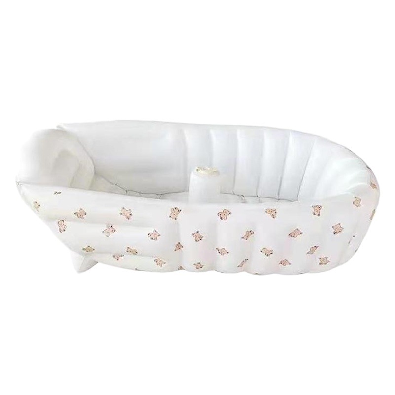 in stock Ins Nordic Baby Inflatable Bathtub Children's Sitting and Lying Integrated Inflatable Bathtub Multi-functional Bathtub