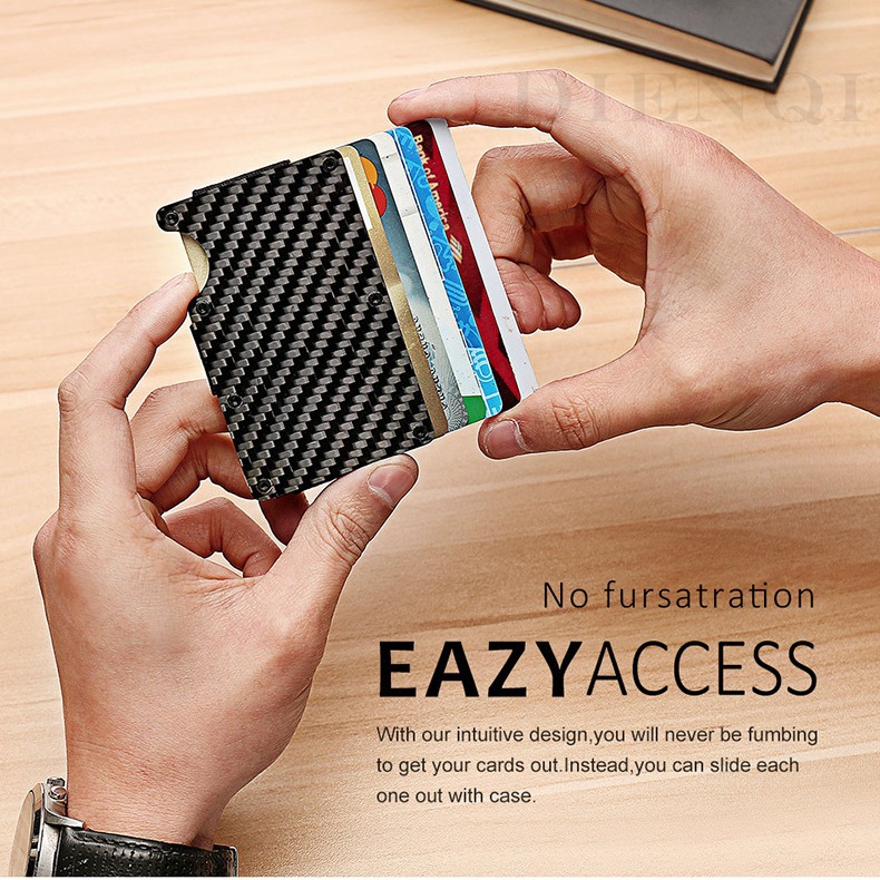 Picture of Carbon Fiber Card Holder Anti-Degaussing Men's Multi-Functional Wallet Card Holder Card Box Anti-Theft Rfid Credit Card Holder