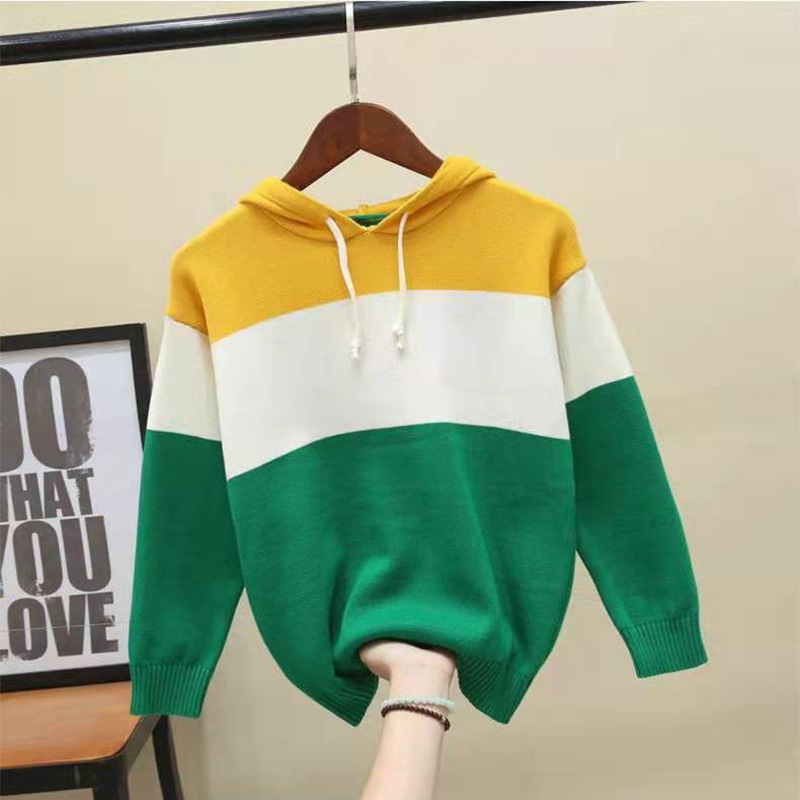 Picture of Children's Clothing Pure Cotton Knitted Hooded Sweatshirt Kidsren's Boys and Toddlers 2023 Autumn and Winter Spring & Fall Casual Sports Sweaters