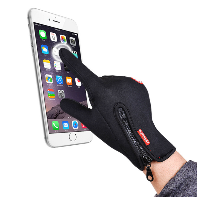Picture of Autumn and Winter Warm Full-Finger Cycling Touch Screen Gloves Bicycle Cycling Non-Slip Waterproof Windproof Ski Gloves for Men and Women