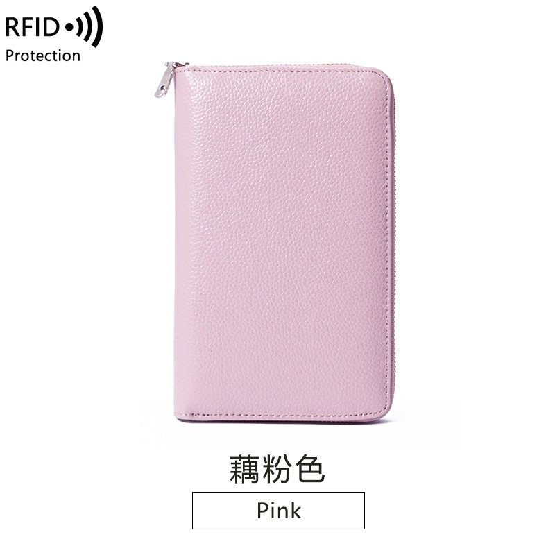 Picture of Wallet leather new RFID litchi pattern long Passbook bag multi-functional ID bag large capacity clutch