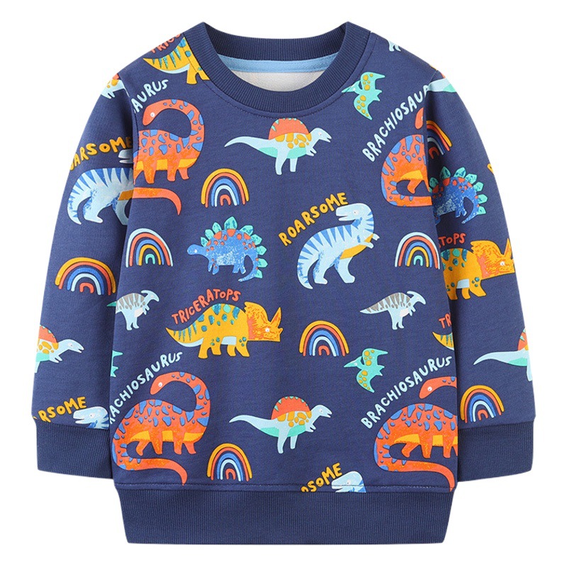 Autumn new children's sweater European and American style boy's terry printed long sleeve sweater cartoon cute top