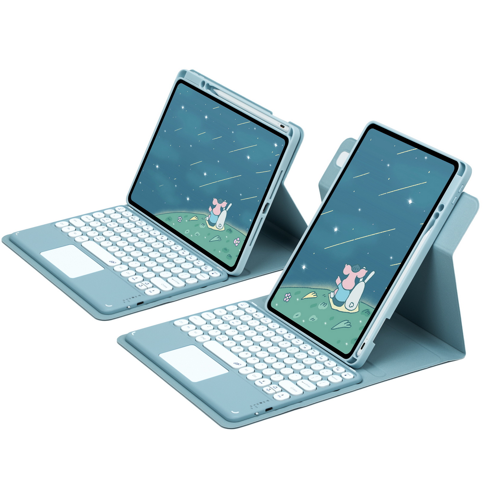 Picture of For iPad10.2 protective cover 10 generation acrylic rotating magnetic Bluetooth keyboard protective cover 10.9 pen slot