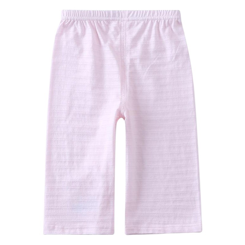 Bamboo Cotton Kidsren's Cropped Pants for Boys and Girls 100 Cotton Thin Loose Pants Home Bottoming Pajamas 2-Pack