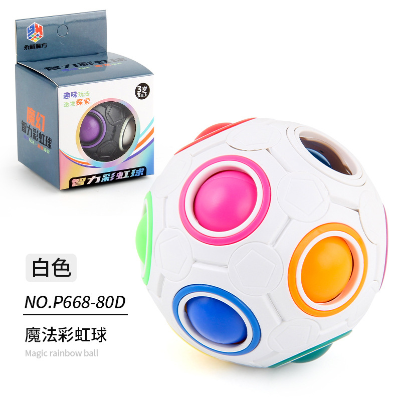 Picture of Cross-border Amazon Rainbow Ball Decompression Spinning Top Children's Educational Round Twelve-hole Mixed Color Magic Ball Toy