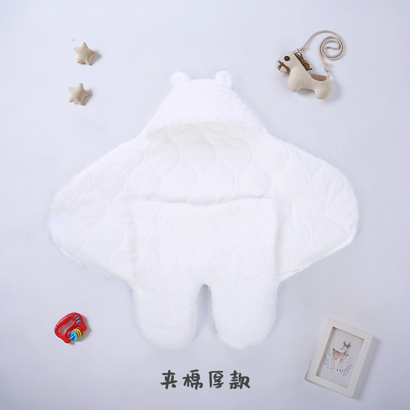 Picture of Baby Sleeping Bag Baby Going Out in Winter Swaddling Newborn Split Swaddling with Velvet Warm Cushion
