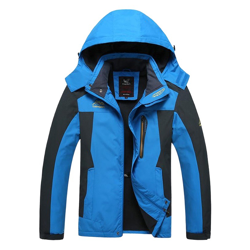 2025 Amazon Foreign Trade Autumn and Winter Large Size Men's Velvet Thickened Jacket Outdoor Sports Warm Mountaineering Clothing