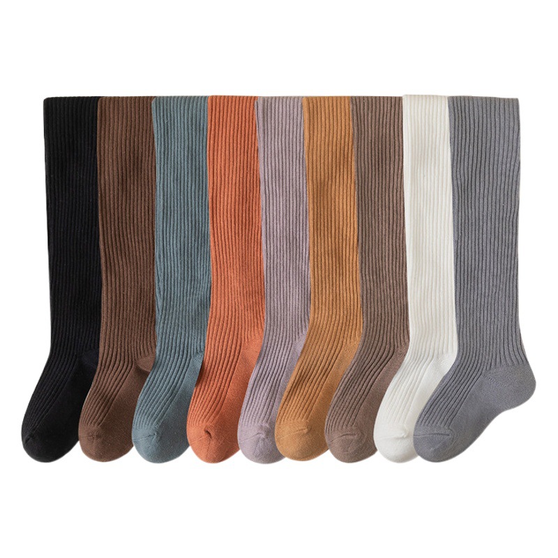 2025 Spring and Autumn Pantyhose for Girls, Thin Style, Combed Cotton Socks, White Pantyhose, Baby One-Piece Stockings for Young Children