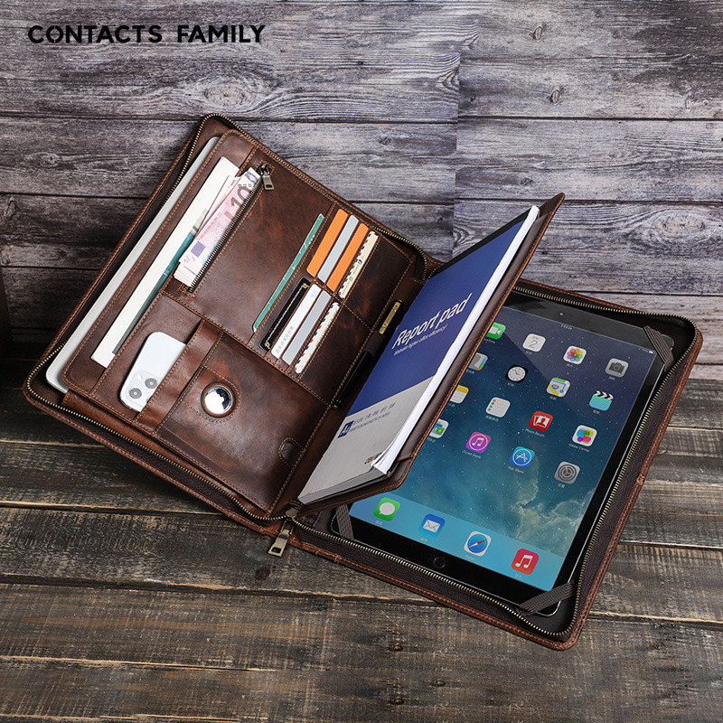Picture of Suitable for ipad pro12.9 cowhide protective case with airtag portable multifunctional apple flat case wholesale