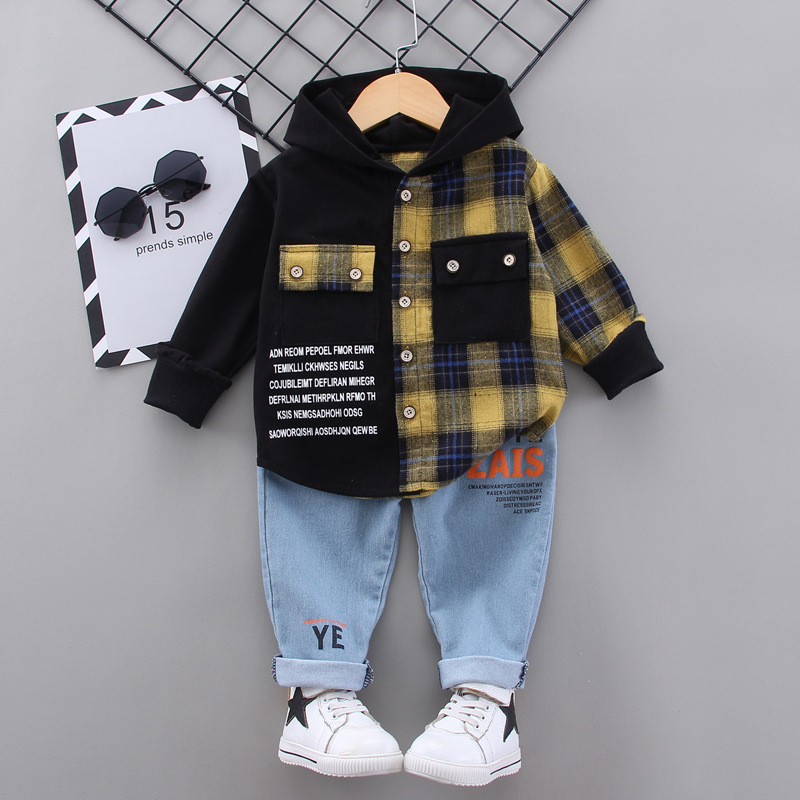 Picture of Foreign trade new autumn children's clothes suit baby long-sleeved zipper jacket coat trousers two-piece set delivery