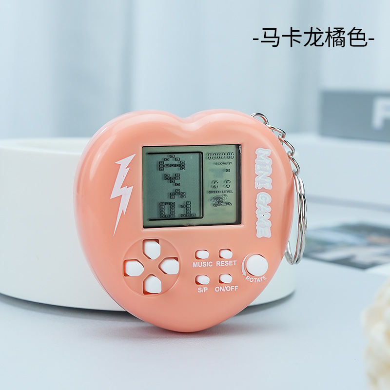Picture of Cross-border hot-selling love children's toys palm Tetris video game machine keychain creative small pendant