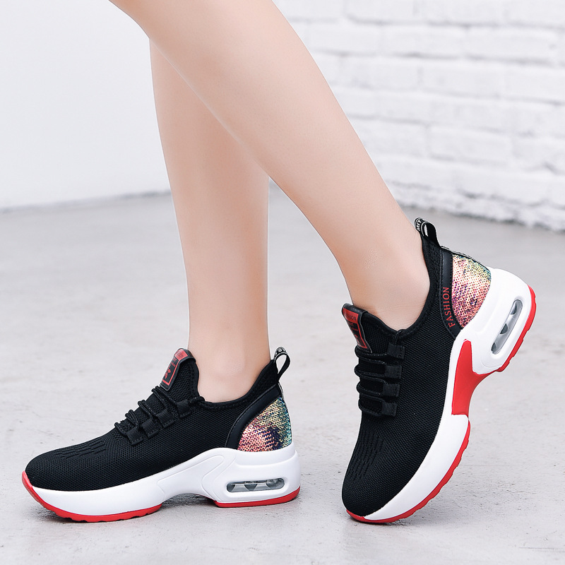 Picture of Dance Shoes Outer Wear Fashion Ghost Step Dance Shoes Women's Thick-soled sneaker Women's Flying Mesh New Style Square Dance Shoes
