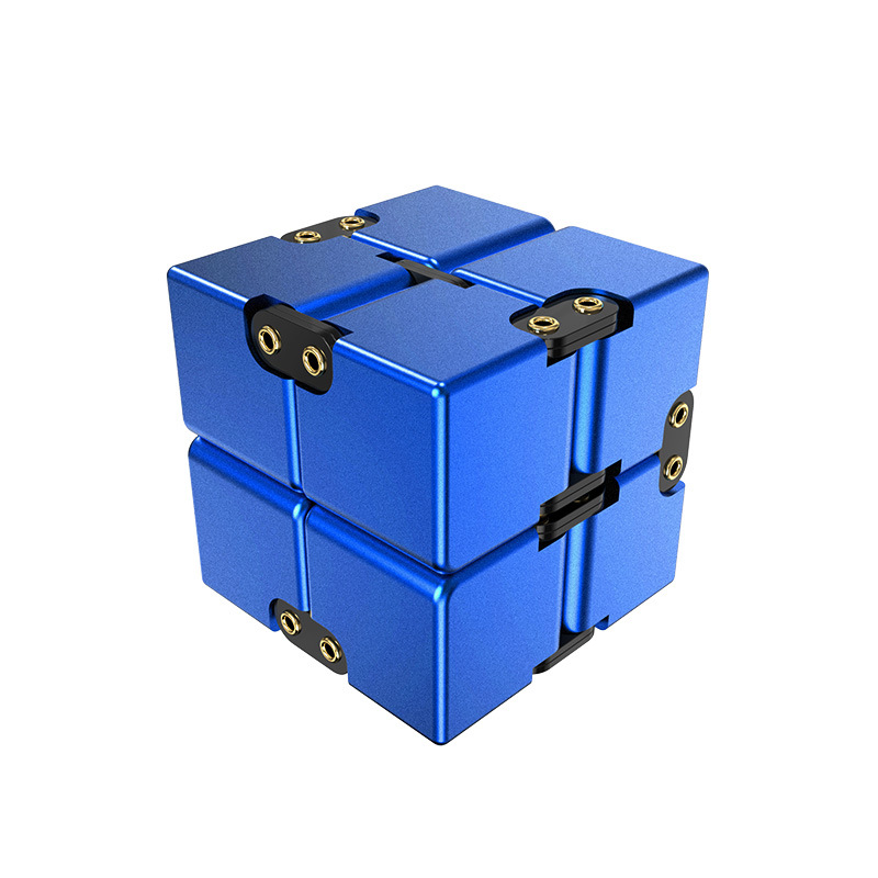 Picture of Cross-border Aluminum Alloy Infinite Rubik's Cube Decompression Artifact Fingertip Gyro Toy Shake Decompression Flip Pocket Square