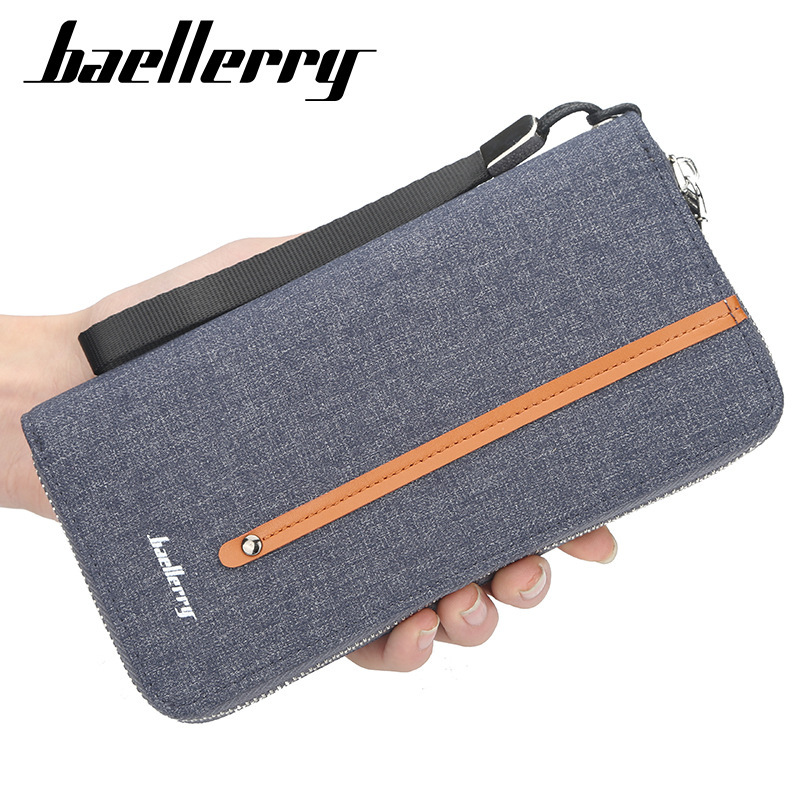 Picture of Baellerry Men's Wallet Long Canvas Zipper Casual Multi-Card Slot Multi-Functional High-End Clutch Bag