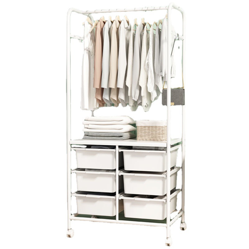 Picture of Hanger Household Hanger Floor-Standing Bedroom Doesn' Space Clothes Bag Storage Rack Multi-Functional Corner Coat Rack