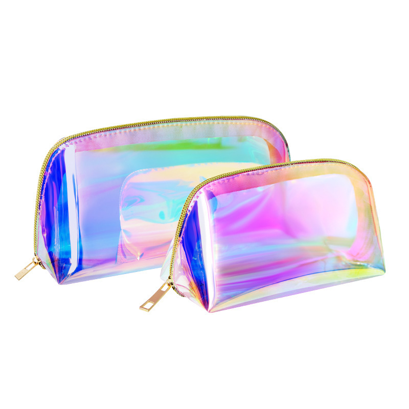 Picture of In stock new colorful transparent laser cosmetic bag TPU shell wash bag portable storage bag wholesale