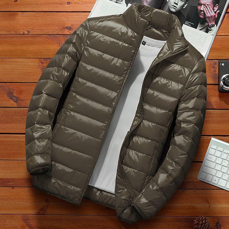 Picture of Autumn and Winter New Light Down Cotton-padded Jacket Men's Short Vertical Collar Hooded Casual Trendy Brand Couple Casual Cotton-padded Jacket