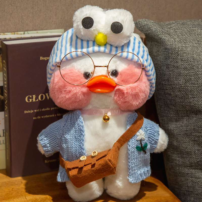 Picture of White ins Cyber Celebrity Hyaluronic Acid Duck Little Yellow Duck Plush Toy Hand Warming Pillow Doll Birthday Gift
