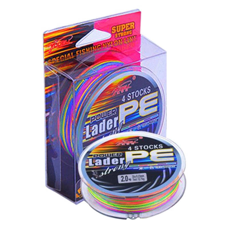 Yodali 1 meter color pe multicolored 4-braided Hercules 100 meter anti-bite PE braided fishing line micro-lead raft fishing line