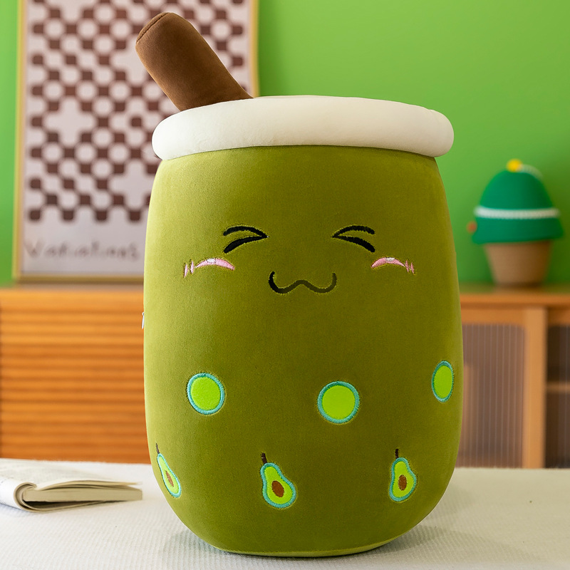 Picture of Simulation fruit milk tea cup pillow plush toy large bubble tea Doll Doll Gift cross-border foreign trade