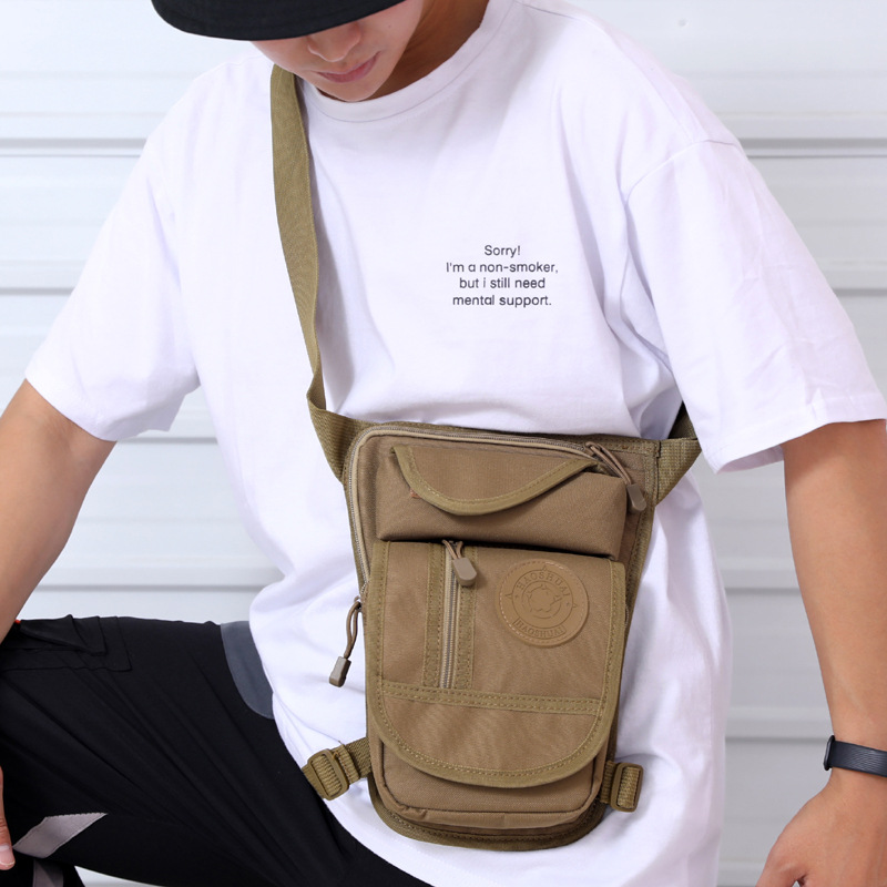 Picture of Wholesale Dropshipping Men's Lightweight Fashionable Leg Bag Fashionable Lightweight Large Capacity Nylon Cloth Waist Bag Warrior Camouflage Chest Bag