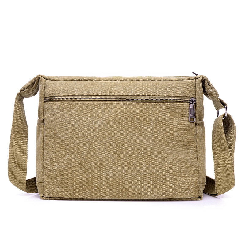 Picture of Canvas Bag Men's Shoulder Bag Casual Canvas Straddle Bag Student Satchel Multi-Layer Bag Factory Direct Printable