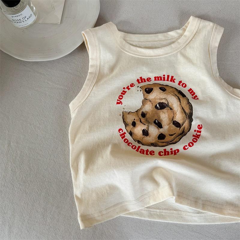 Picture of Children's Summer Pure Cotton Vest for Small and Medium-sized Kidsren, Boys and Girls, Thin Sleeveless Top, Cartoon Printed Loose Sweatshirt