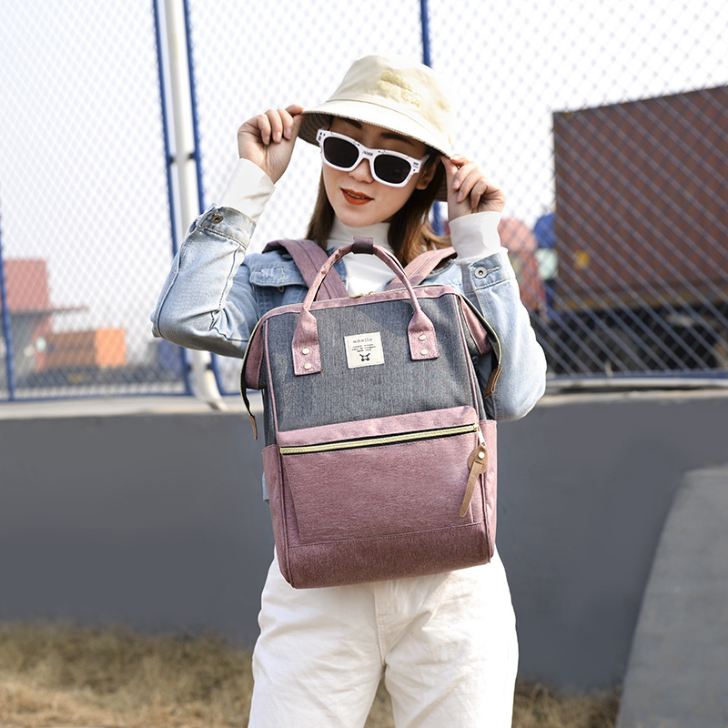 A Korean-style Mummy Bag Women's Lightweight Large Capacity Multifunctional Maternal and Baby Bag Waterproof Oxford Diaper Backpack