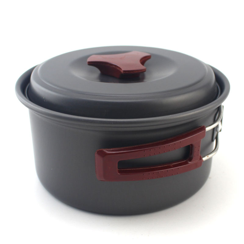 Picture of Outdoor equipment single pot set aluminum alloy oxidation pot set outdoor supplies cookware single pot Large Medium Small size