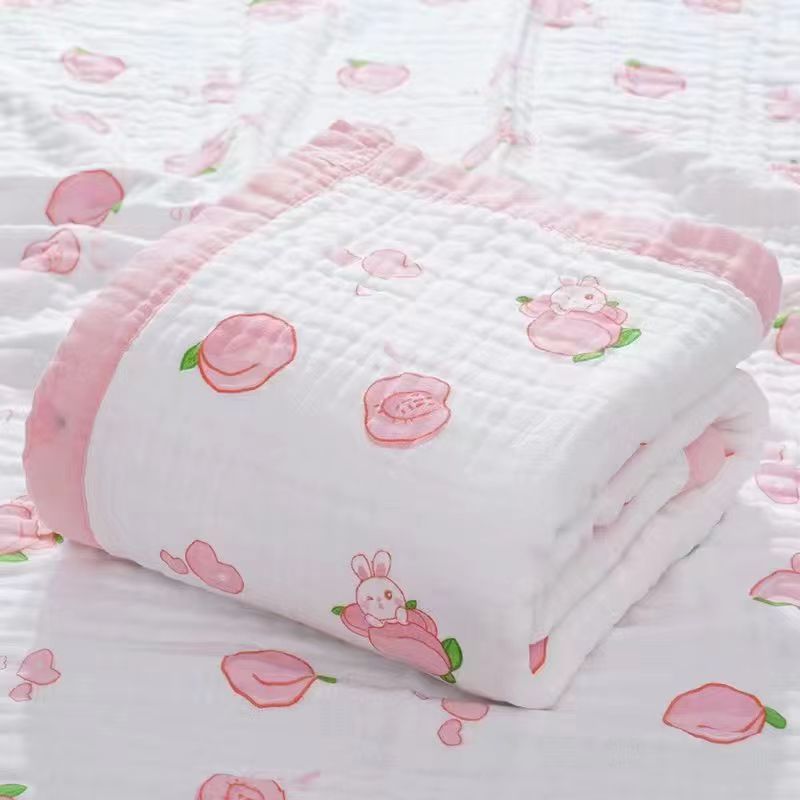 Picture of Six-layer gauze cotton children's quilt cartoon printing baby bath towel thick absorbent factory wholesale summer quilt