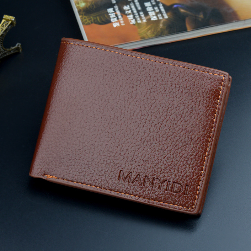Picture of New wallet short men's driver's license thin wallet 30% discount horizontal business casual litchi pattern retro soft wallet
