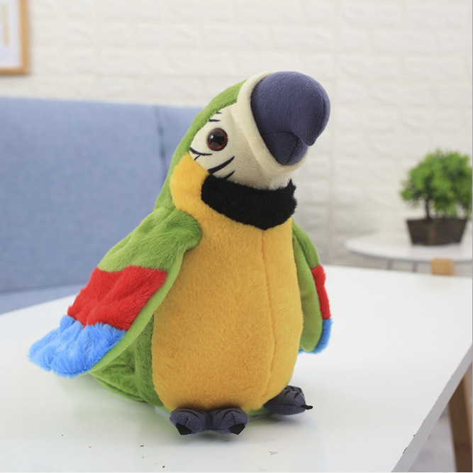 Picture of Cross-border New Electric Plush Toy Parrot Electric Recording Talking Parrot Twisting Fanting Wings Toy