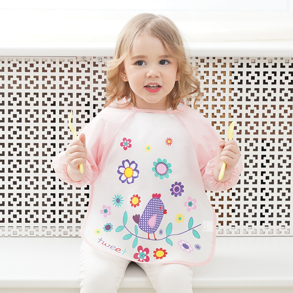Spring and Summer Waterproof Stain-Resistant Baby's Anti-Dressing Cover Bib Boys and Girls Children's Aprons Rice Clothes Anti-Dressing Cross-Border